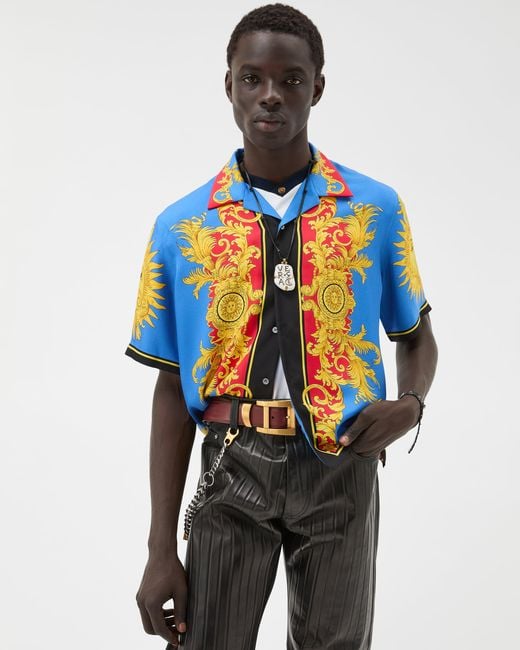 Camicia di Versace in Blue da Uomo