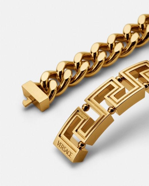 Greca Pulsera Versace de hombre de color Metallic