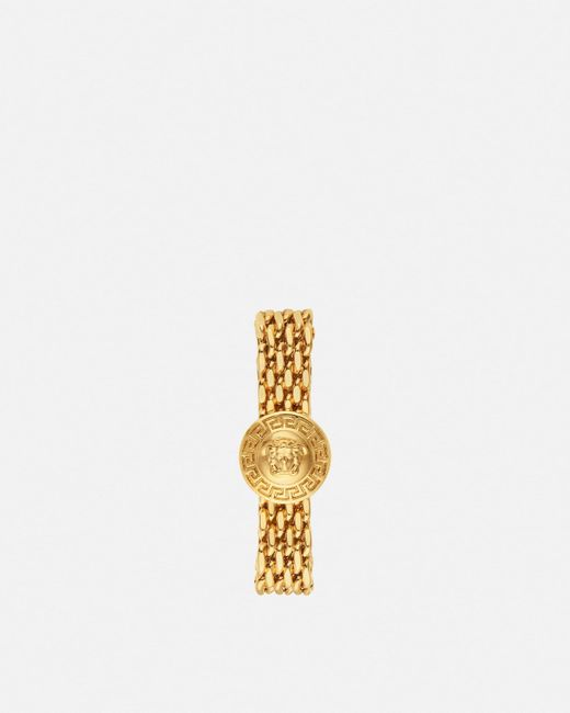 Versace White Gianni Ribbon Clip Earring