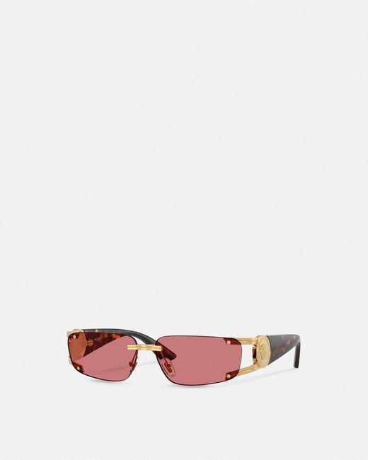 Versace Pink Medusa Honor Rectangular Sunglasses for men