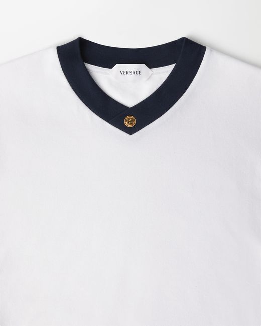 Versace White Stretch Cotton-Jersey T-Shirt