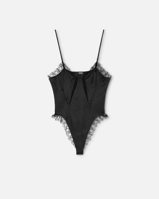 Body En Soie Motif Jacquard V Allover Versace en coloris White