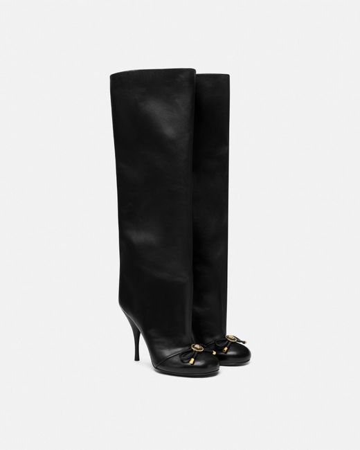 Opera Bow Botas Hasta La Rodilla 105 Mm Versace de color Black