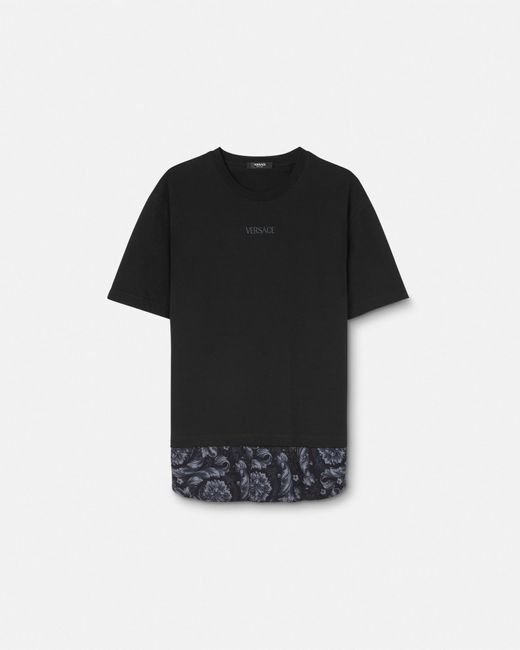 Versace Barocco Panelled T shirt in Black for Men Lyst