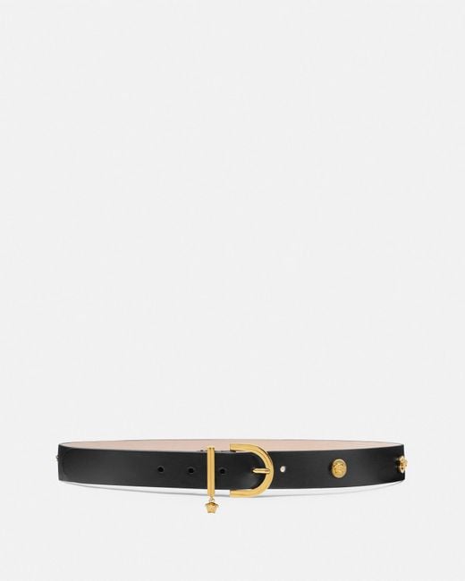 Ceinture Cloutée En Cuir Medusa '95 3 Cm Versace en coloris White