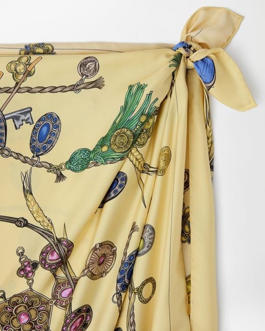 Versace Metallic Printed Silk Twill Midi Dress