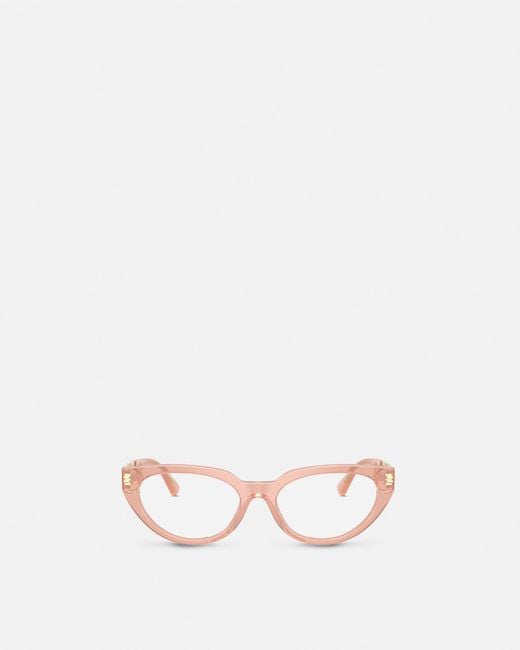 Occhiali Cat-Eye Greca di Versace in Natural