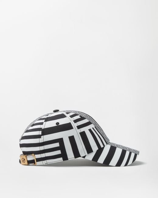 Versace White Printed Cotton Baseball Cap