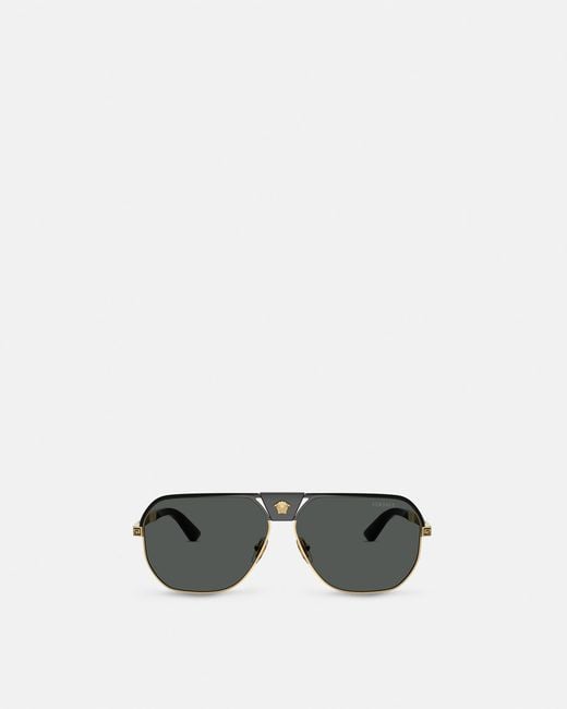 Versace Multicolor Greca Flow Navigator Sunglasses for men