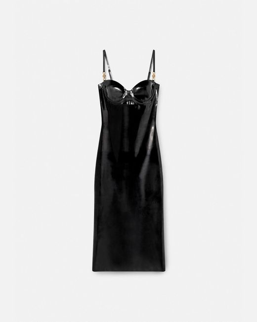 Versace Medusa '95 Latex Midi Dress in Black Lyst
