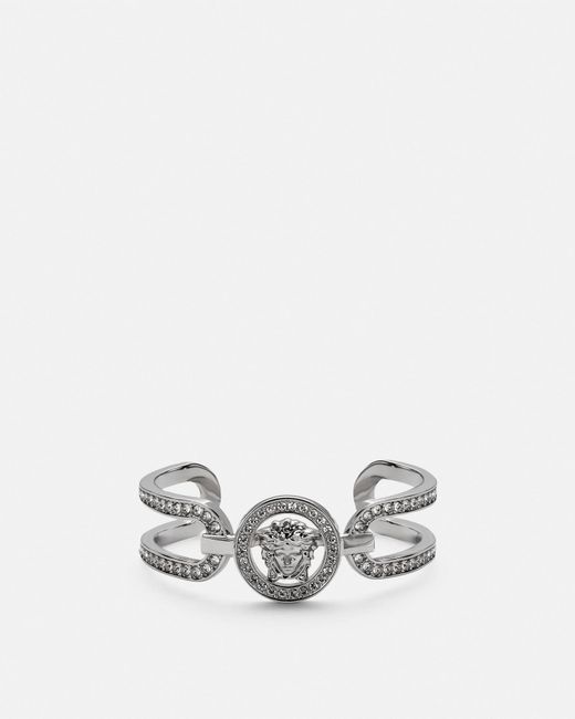 Versace White Crystal Medusa '95 Cuff Bracelet