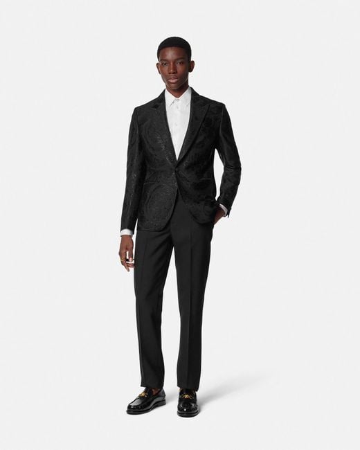 Blazer À Coupe Droite En Jacquard Barocco Versace pour homme en coloris Black