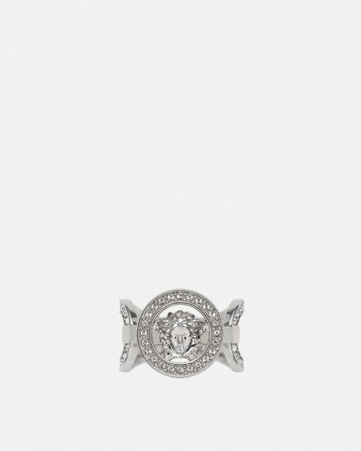 Versace White Crystal Medusa '95 Ring