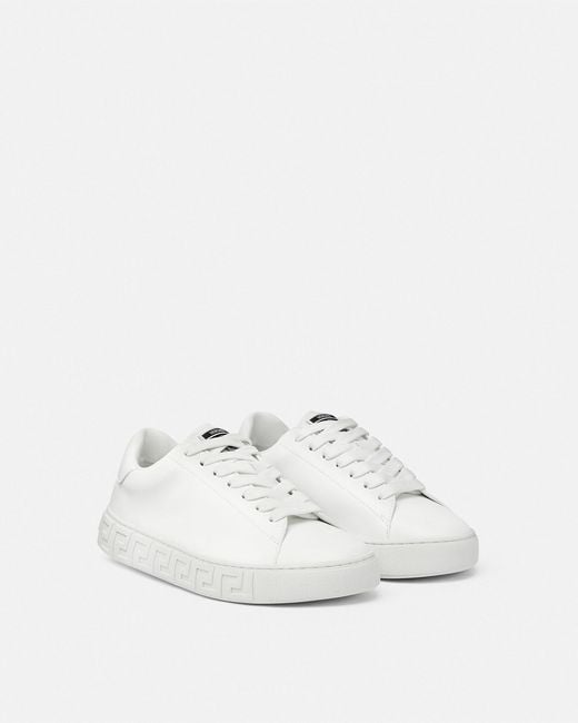 Versace White Greca Nylon Sneakers
