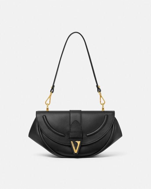 Versace White Virtus Leather Shoulder Bag