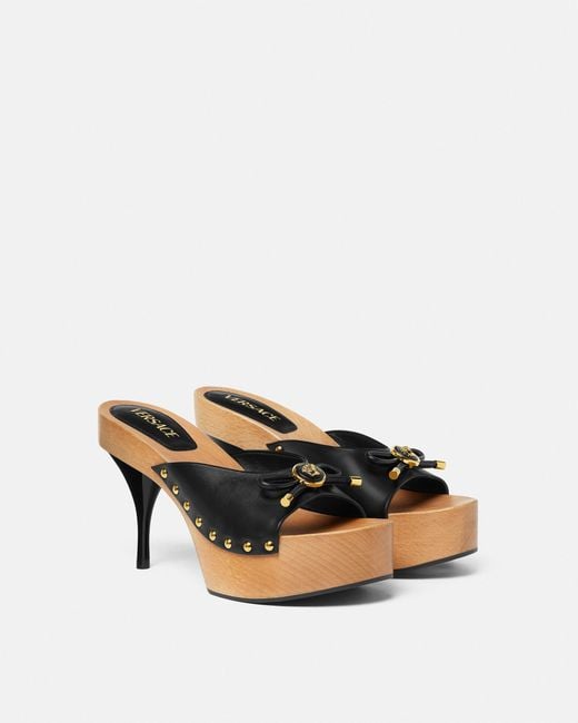 Versace Multicolor Opera Bow Leather Clogs 110 Mm