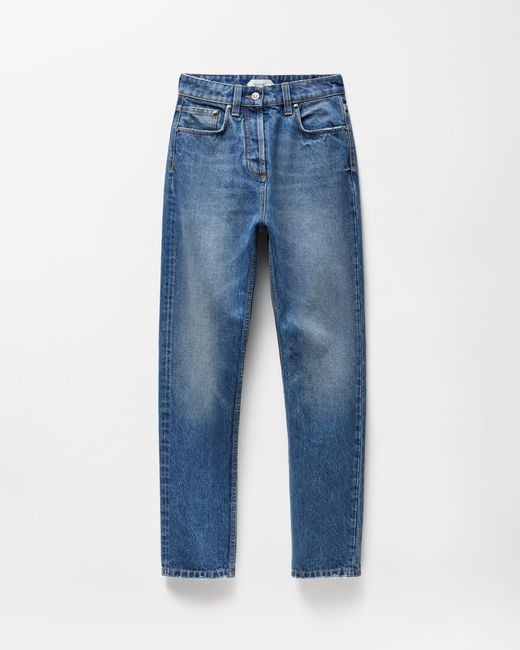 Versace Blue High Waist Straight Jeans