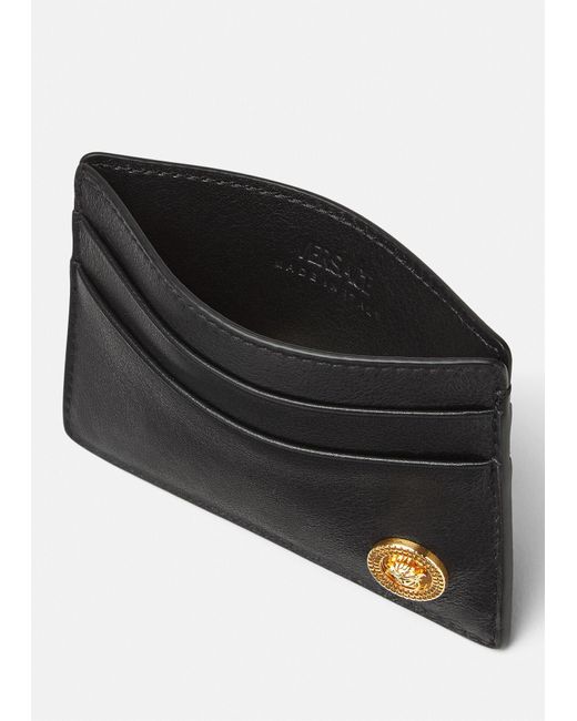 Versace Leather Medusa Biggie Card Holder in Black for Men Lyst