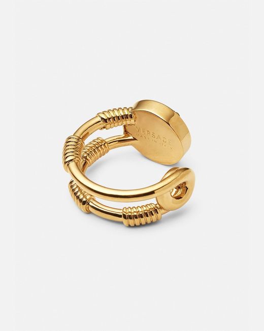 Versace Metallic Safety Pin Ring