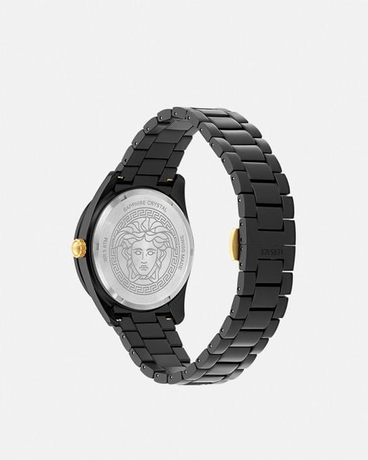Reloj V-Dome Versace de hombre de color Black