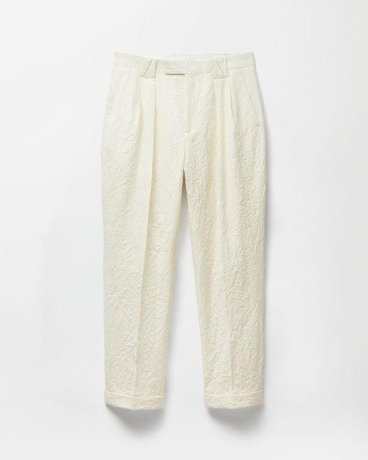 Versace White Wool Creased Formal Pants for men