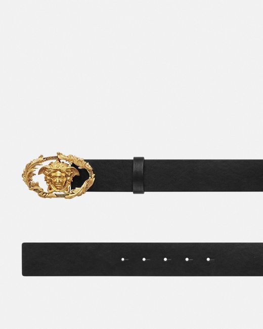Buckle Crest Cintura di Versace in White da Uomo