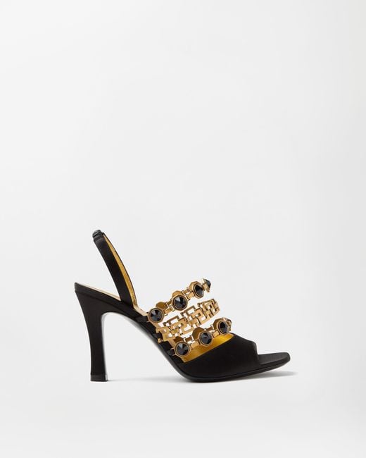 Versace White Gemma Satin Sandals 90 Mm