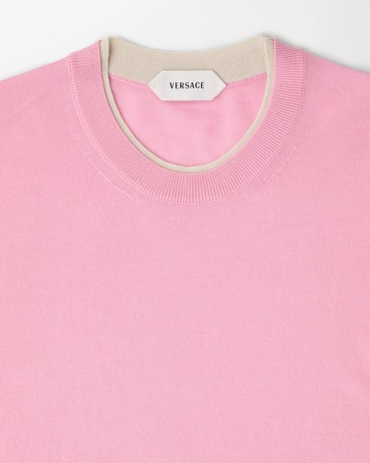 Versace Pink Wool Knit T-Shirt