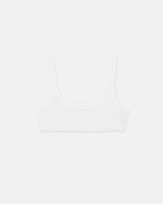 Versace White Ribbed Cotton Top
