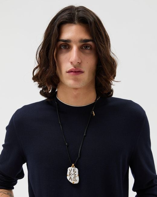 Versace White Ruina Necklace