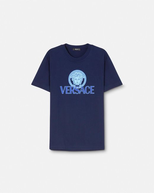 Versace Blue Medusa Logo T-shirt for men