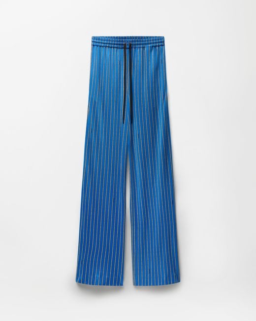 Versace Blue Printed Viscose-Jersey Pajama-Style Pants