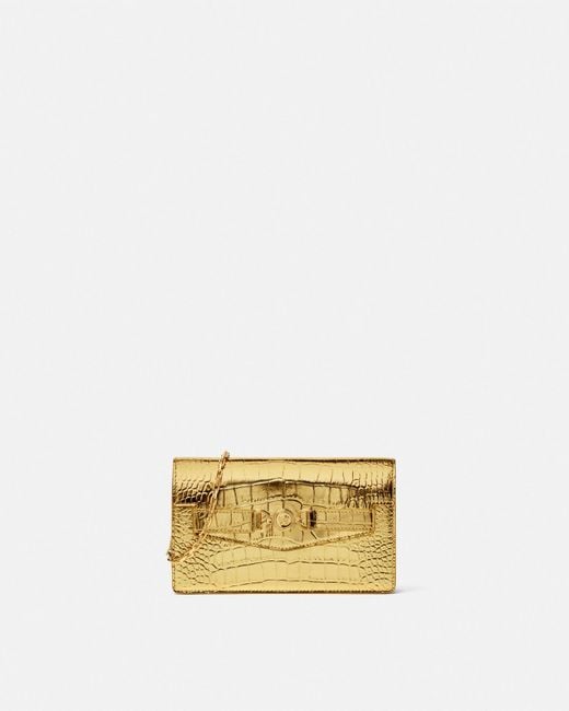 Versace Metallic Croc-Effect Medusa '95 Clutch