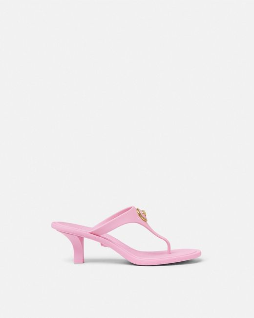 Versace Pink Alia Rubber Thong Sandals 55 Mm