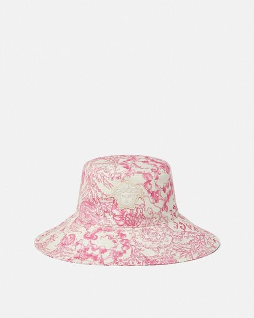 Versace Pink Embroidered Underwater Barocco Bucket Hat