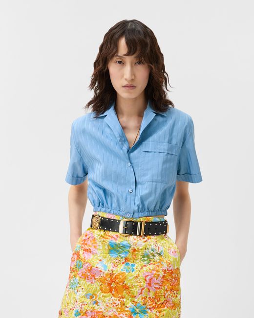 Camicia Crop di Versace in Blue