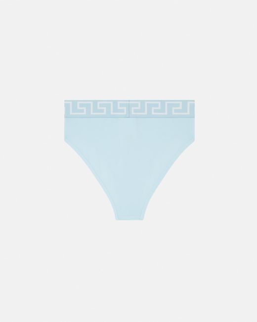 Versace Blue Cotton-Jersey High-Waist Briefs