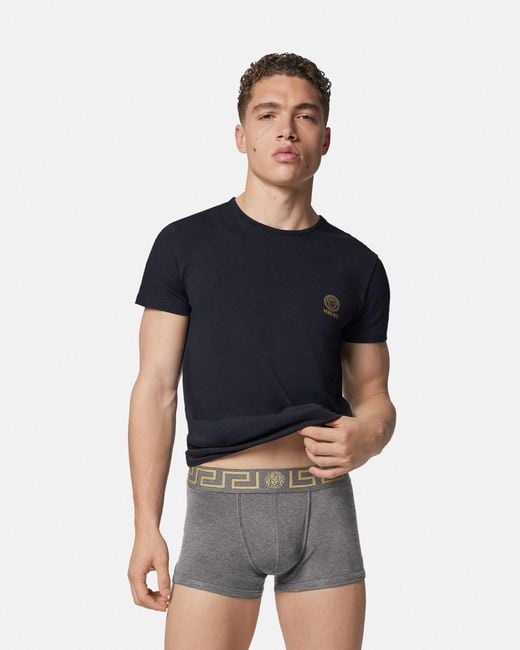 Versace Gray Cotton-Jersey Trunks for men