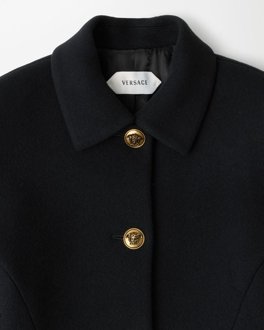 Versace Black Wool Coat