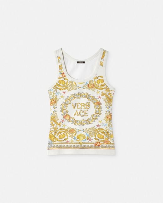 Versace Metallic Underwater Barocco Fitted Tank Top