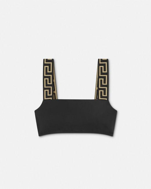 Top Bikini Greca Border di Versace in Black