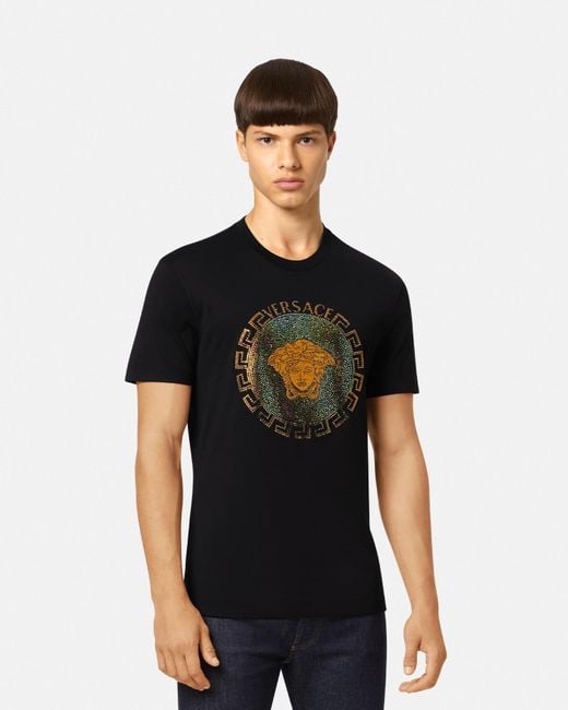 Versace Black Medusa Crystal T-shirt for men