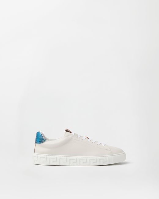 Versace White Greca Leather Sneakers for men