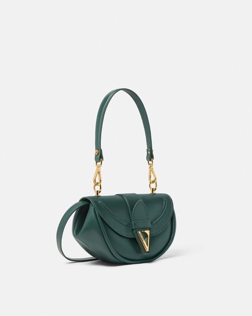 Versace White Virtus Small Leather Shoulder Bag