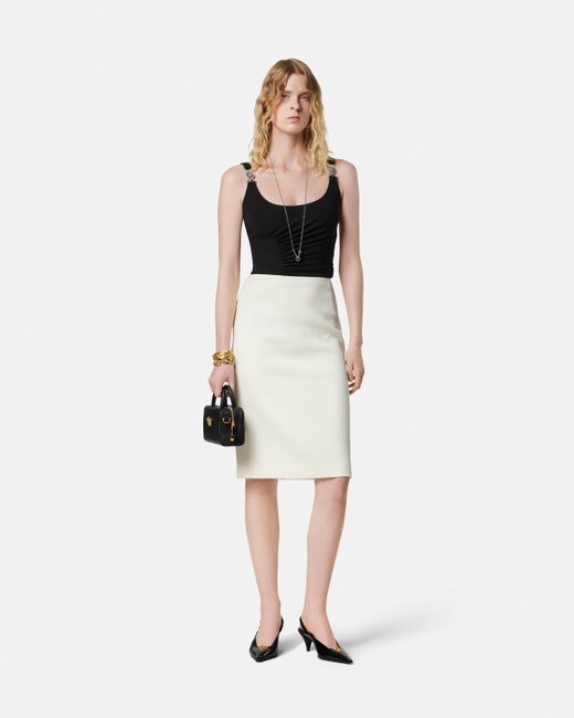 Bodi De Punto De Crepé Elástico Versace de color Black