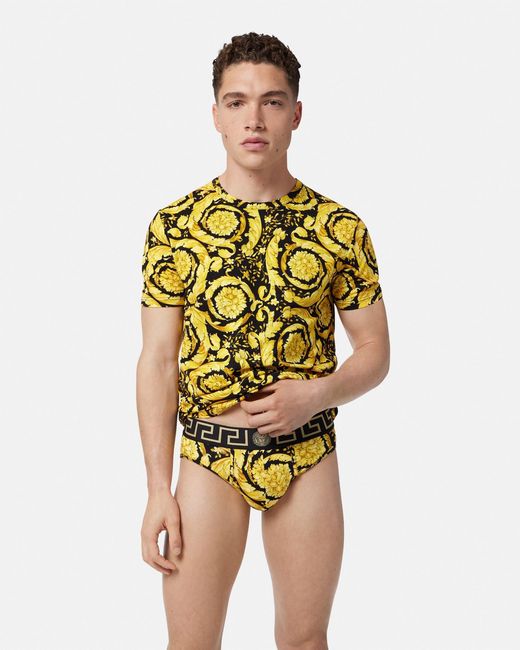Versace White Printed Jacquard Cotton-Jersey Briefs for men