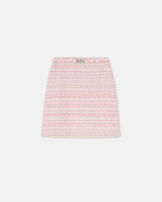 Versace Pink Tweed A-line Skirt