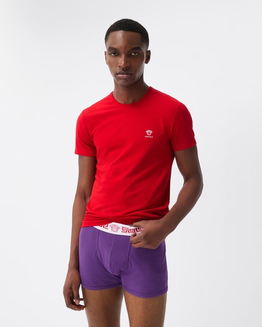 Versace Red Cotton-Jersey T-Shirt for men