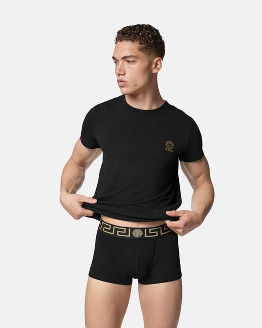 Versace Black Cotton-Jersey Trunks for men