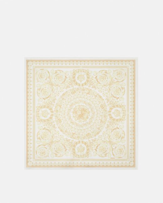 Versace Natural Barocco Large Silk Foulard 90 Cm